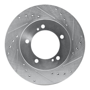 Chevrolet Tracker Brake Rotor (1) - Front Right - R1 Concepts - Drilled & Slotted - Silver - `99-`08